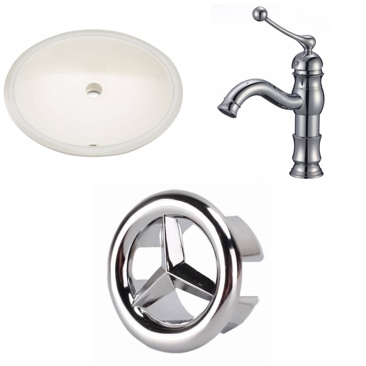 19.75 in. Oval Undermount Sink Set in Biscuit G70572