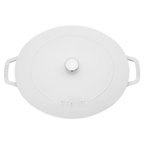 White Cast Iron Shallow Oval Dutch Oven G4637