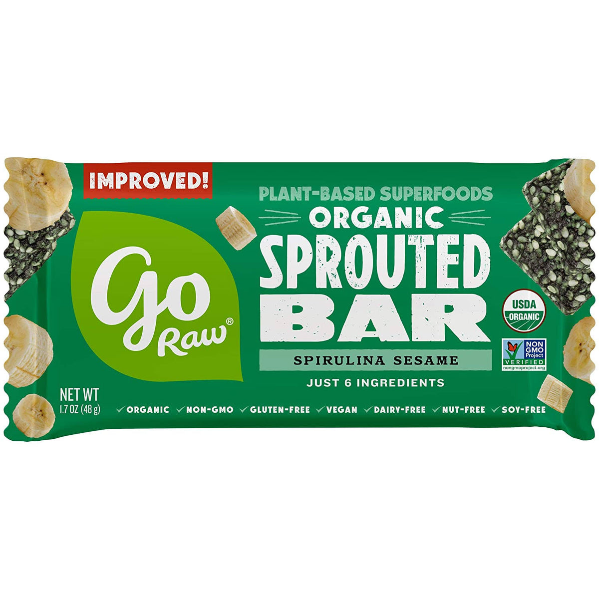 Organic Sprouted Bars Spirulina Sesame - 25 Bars Q957700