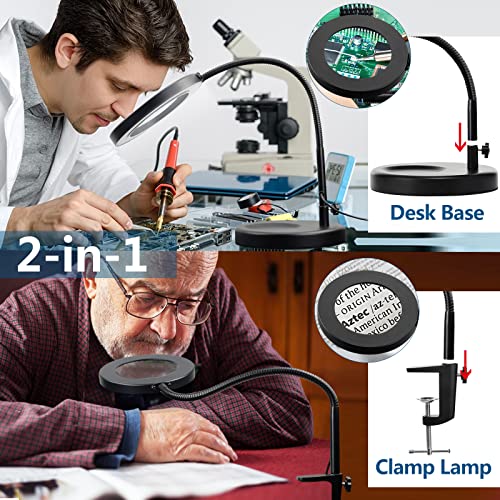 10X Magnifying Glass with Light and Stand, White T993