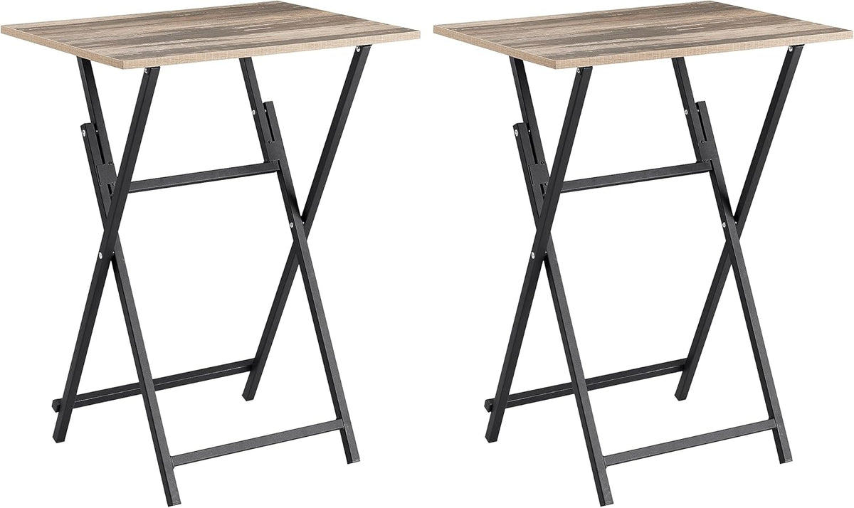 Rustic Brown Black TV Tray Table 2-Piece Portable Tables K894908