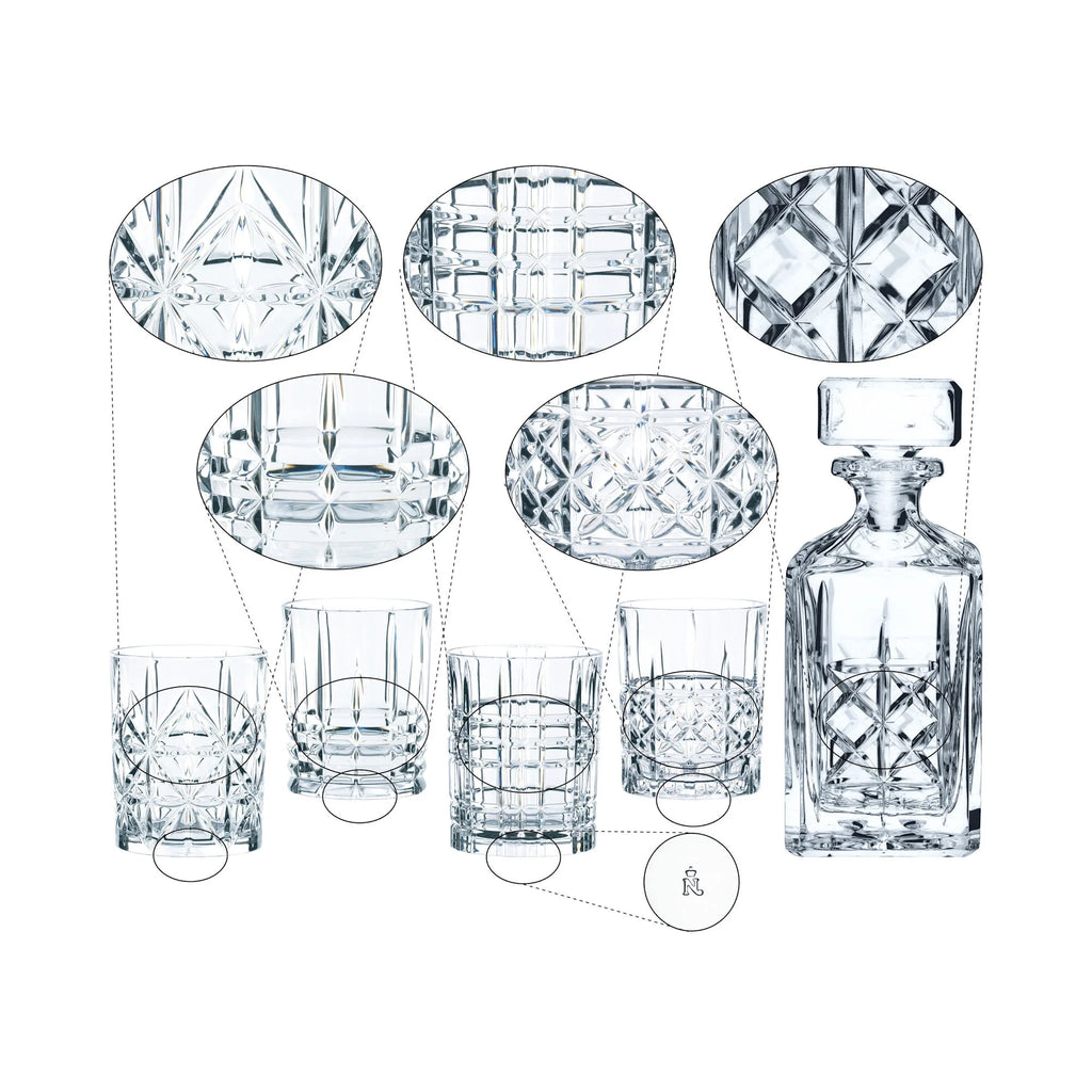 5-Piece Clear Decanter and Whiskey Glass Set E8209