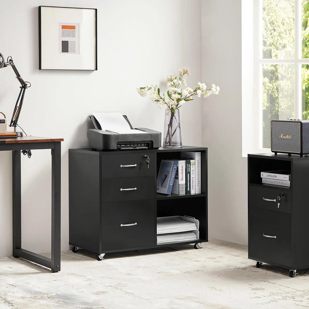 Black 3 Drawer Lateral Filing Cabinet Z7198