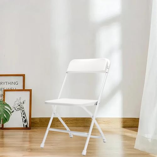 White Plastic Folding Chair with Steel Frame P11489