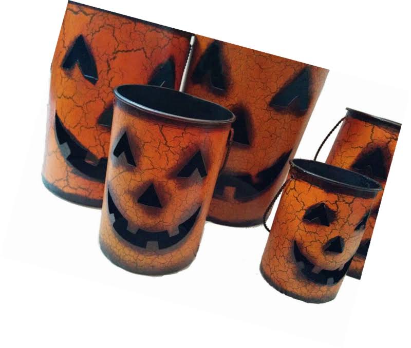 Set of 5 Nesting Pumpkin Halloween Container Baskets P4473