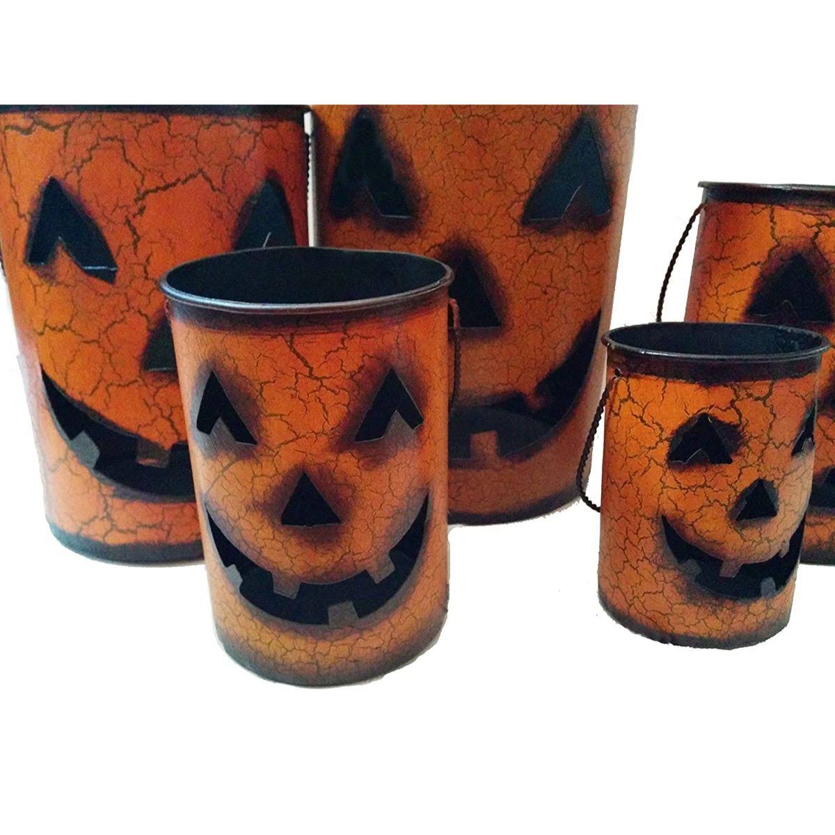 Set of 5 Nesting Pumpkin Halloween Container Baskets P4473