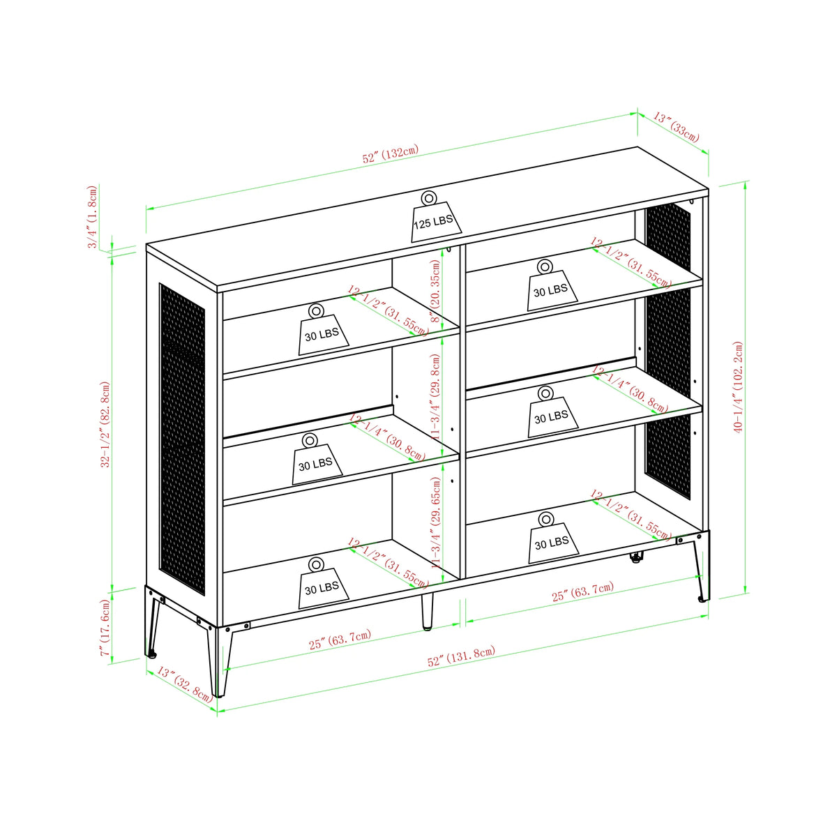 6-Shelf Reclaimed Bookcase R4489