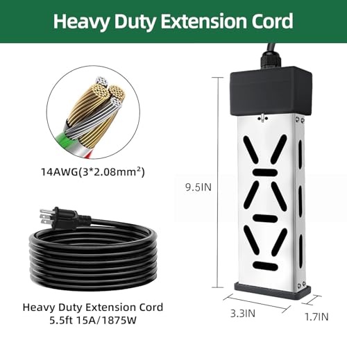1800W Portable Immersion Water Heater with Adjustable Thermostat U103278