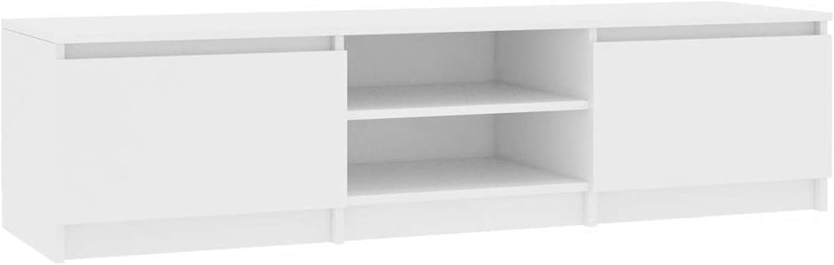 White TV Cabinet with 2 Drawers and 2 Open Compartments Z364202