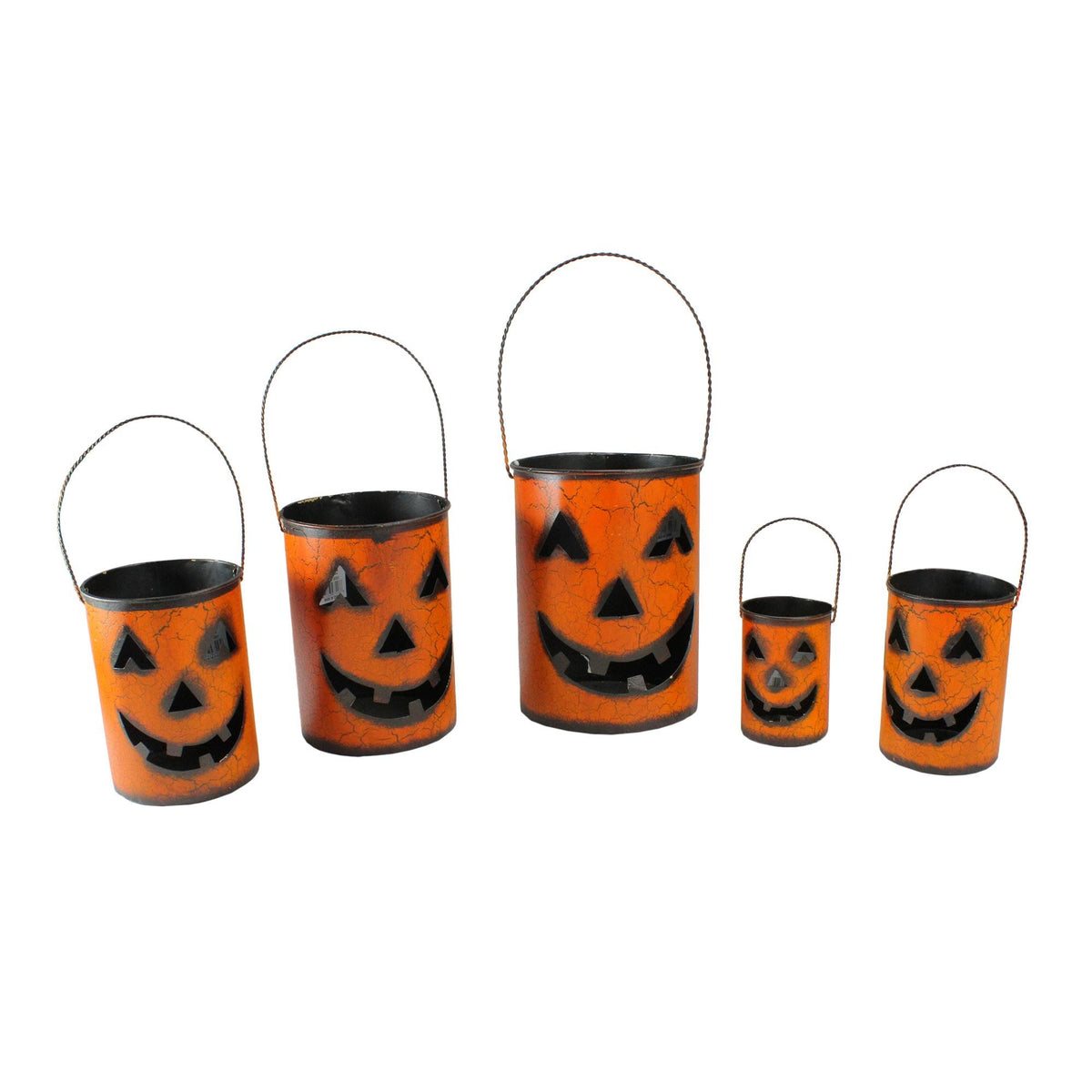 Set of 5 Nesting Pumpkin Halloween Container Baskets P4473