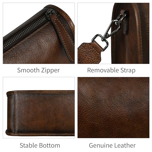 Leather Crossbody Hobo Shoulder Bag with Two Straps B18086
