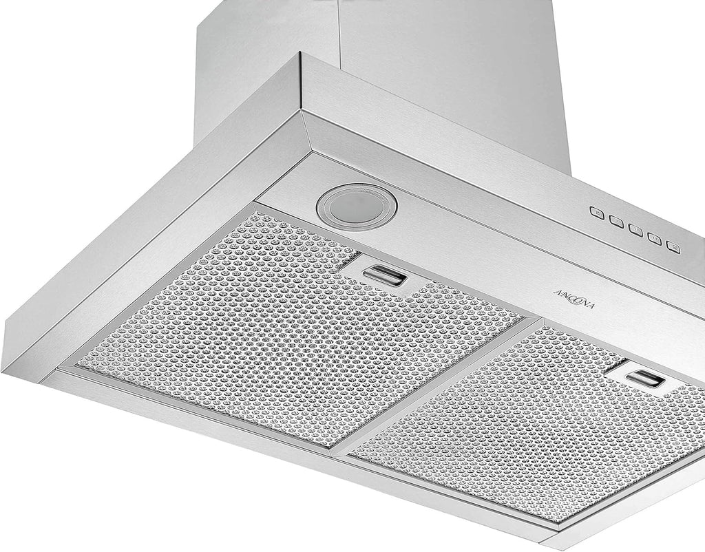 30” 600 CFM Wall-Mounted Convertible Rectangular Range Hood with LED Lights Stainless Steel Z3512