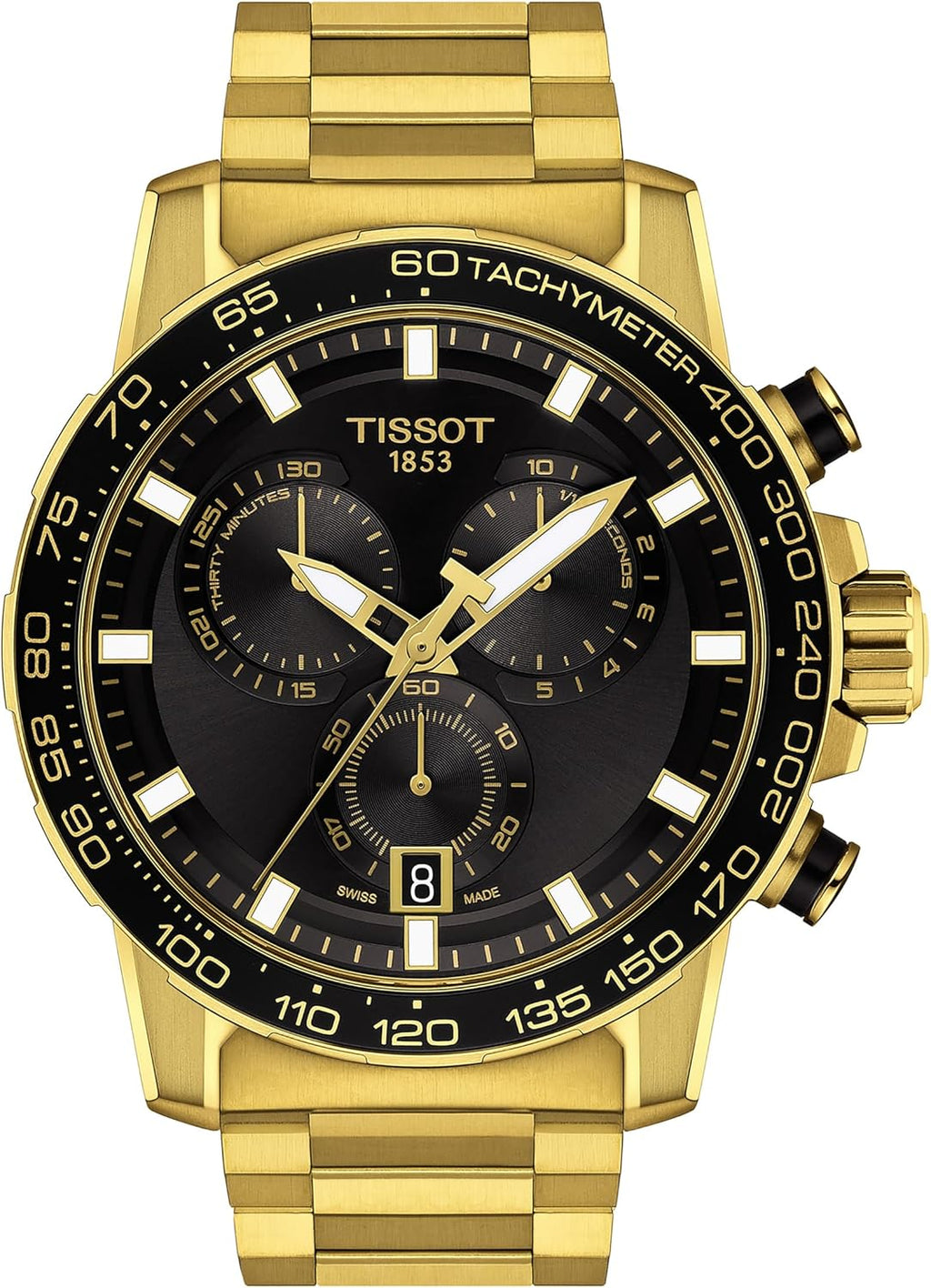 316L Stainless Steel case with Yellow Gold PVD Coating Quartz Watches, Grey, Stainless Steel Q1235