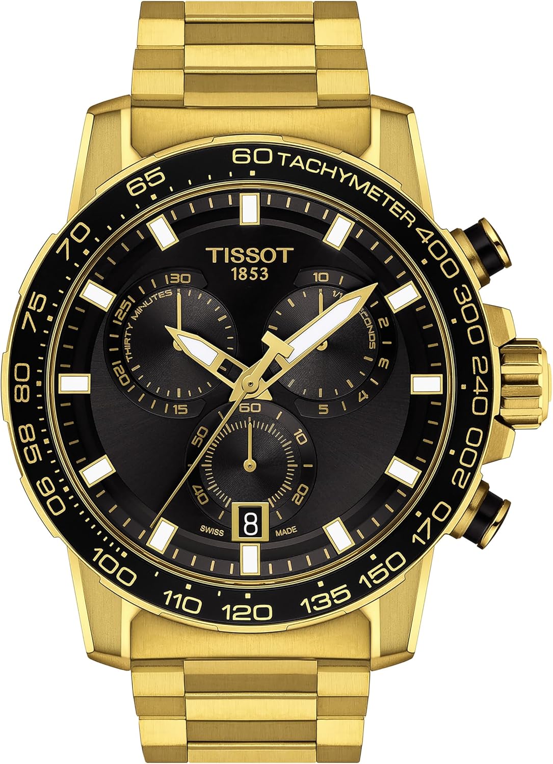 316L Stainless Steel case with Yellow Gold PVD Coating Quartz Watches, Grey, Stainless Steel Q1235