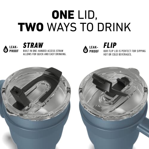 40oz Stainless Steel Double Wall Vacuum Insulated Tumbler With Handle And 2 in 1 Straw Lid H756415