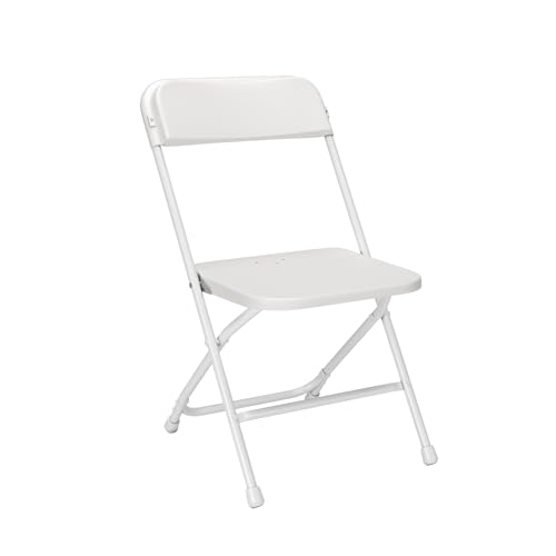 White Plastic Folding Chair with Steel Frame P11489