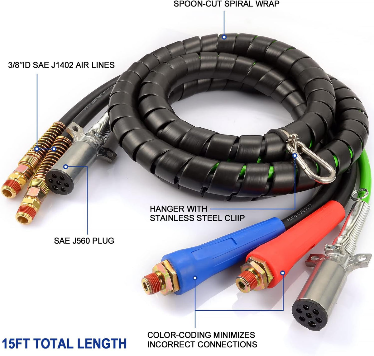 15ft 3 in 1 Air Line Hose Assemblies Z89638