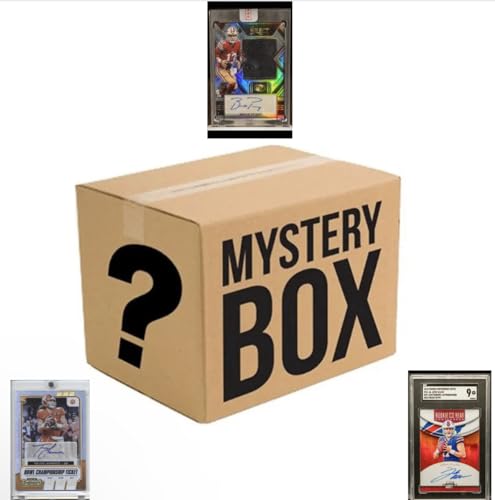 25 Cards Football Sports Card Mystery Pack with 4 Rookie Cards and 1 Autograph or Relic Card J985
