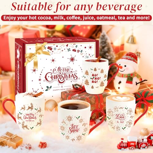 Set of 4 12 oz Ceramic Coffee Mugs V429