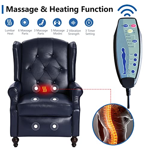 Tufted Fabric Pushback Recliner Chair with Remote Control Q16885