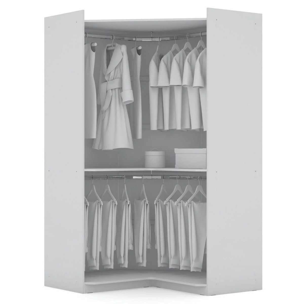White 4 Drawer Corner Wardrobe Set of 3 Q7457