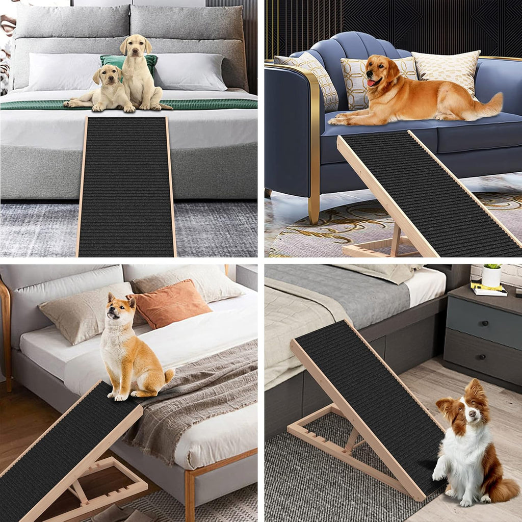 Adjustable Folding Pet Ramp with Non Slip Carpet Surface B56077
