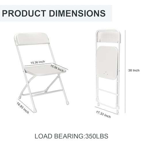 White Plastic Folding Chair with Steel Frame P11489