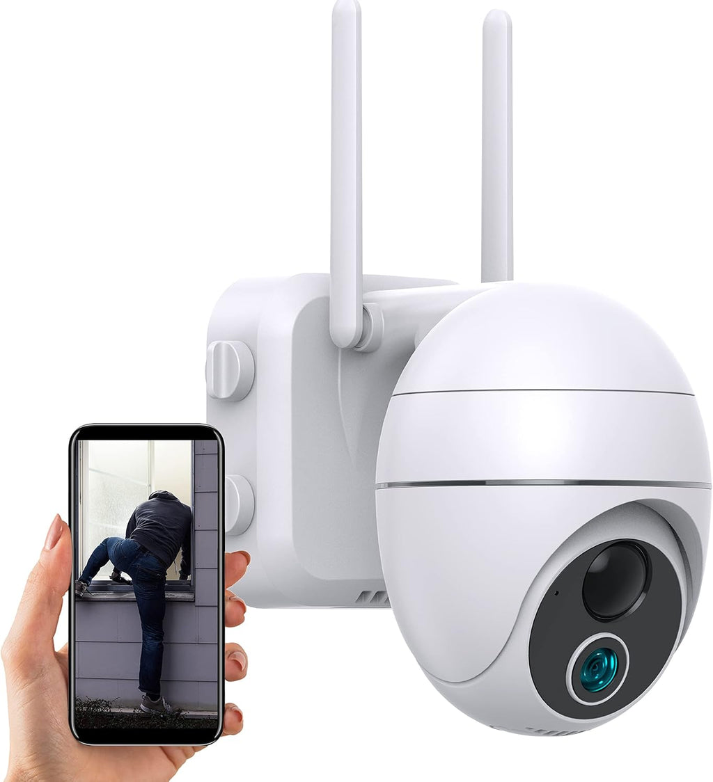 Wireless Outdoor Security Camera, 360° PTZ 1080P Night Vision B597
