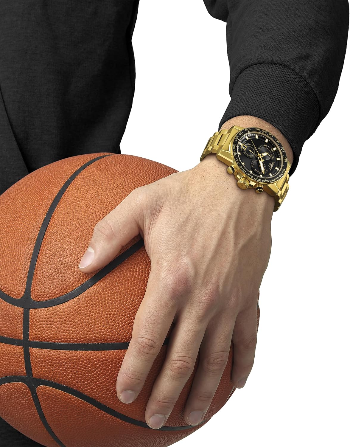316L Stainless Steel case with Yellow Gold PVD Coating Quartz Watches, Grey, Stainless Steel Q1235