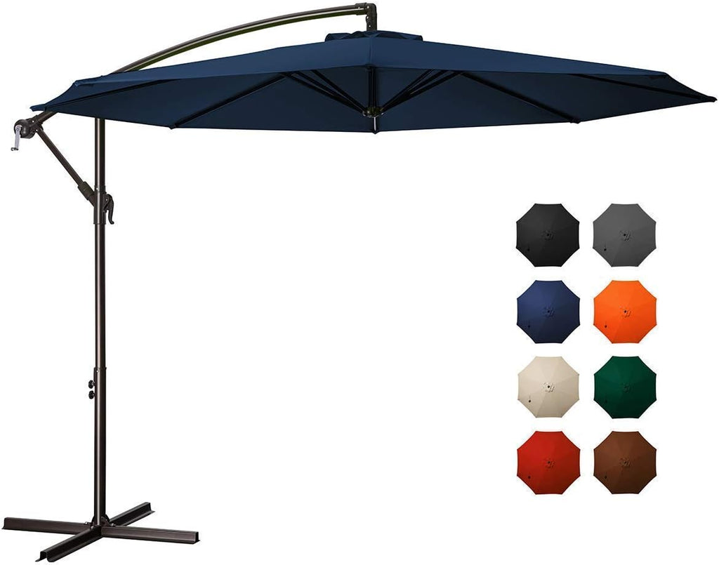 10ft Offset Cantilever Patio Umbrella with Cross Base E69102