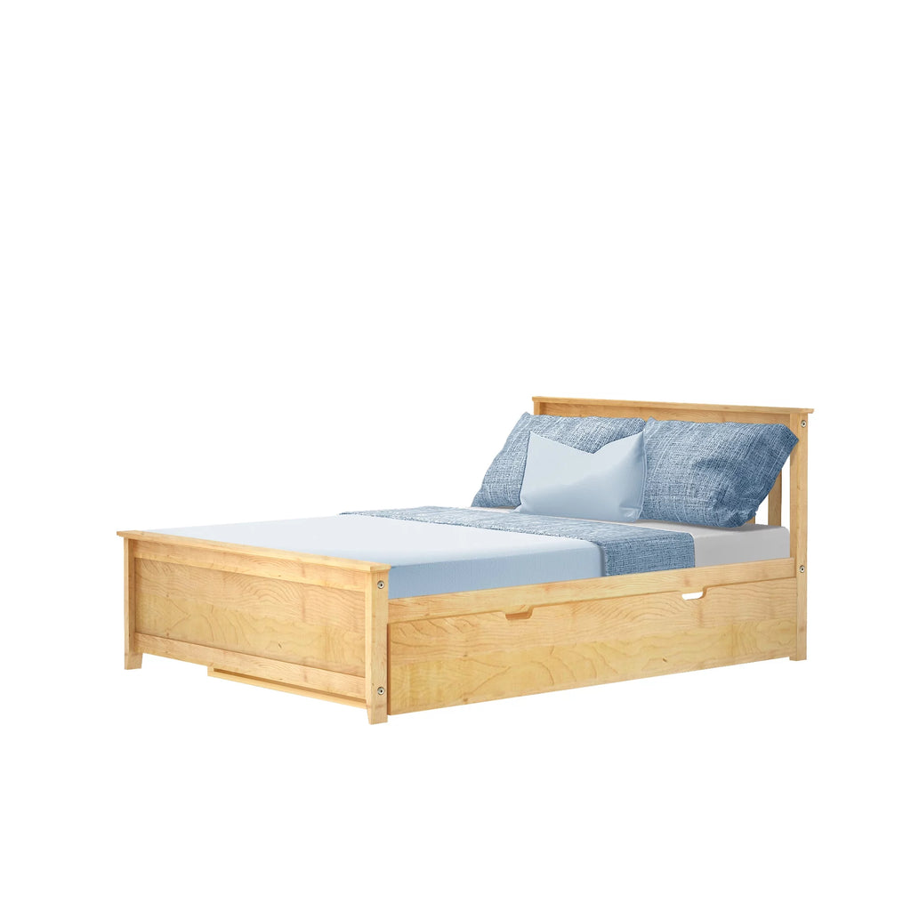 Solid Wood Full Size Platform Bed with Trundle and Storage I168521