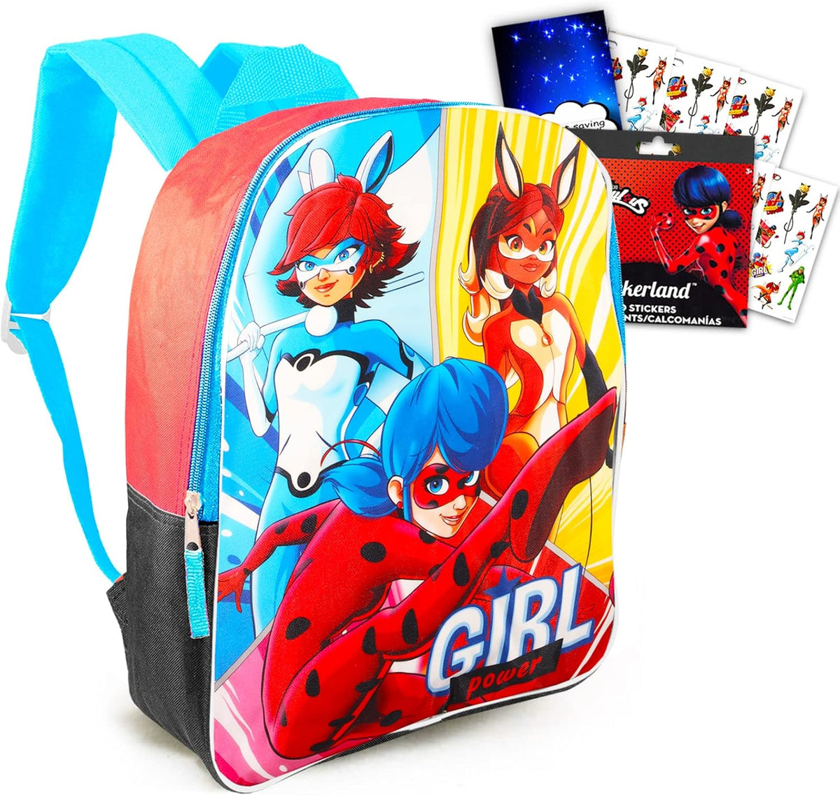 15" Miraculous Ladybug School Bag with Stickers W984
