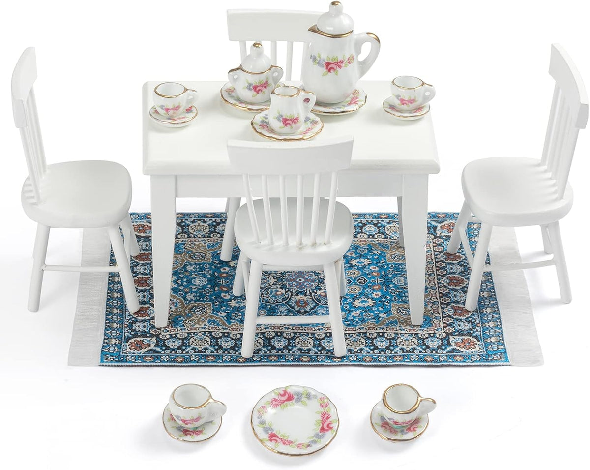 1:12 Dollhouse Kitchen Room Set 17 Pieces White G21835