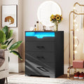 3 Drawers Black Dresser with LED Lights P2239