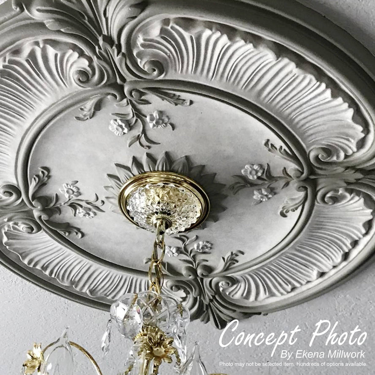 Hand-Painted Black Pearl Ceiling Medallion U42451