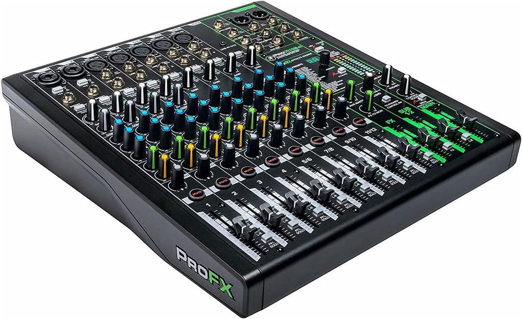 12-Channel Mixer with Headphone Amp, 4 XLR Cables, and 2 Breakout Cables Bundle C469191