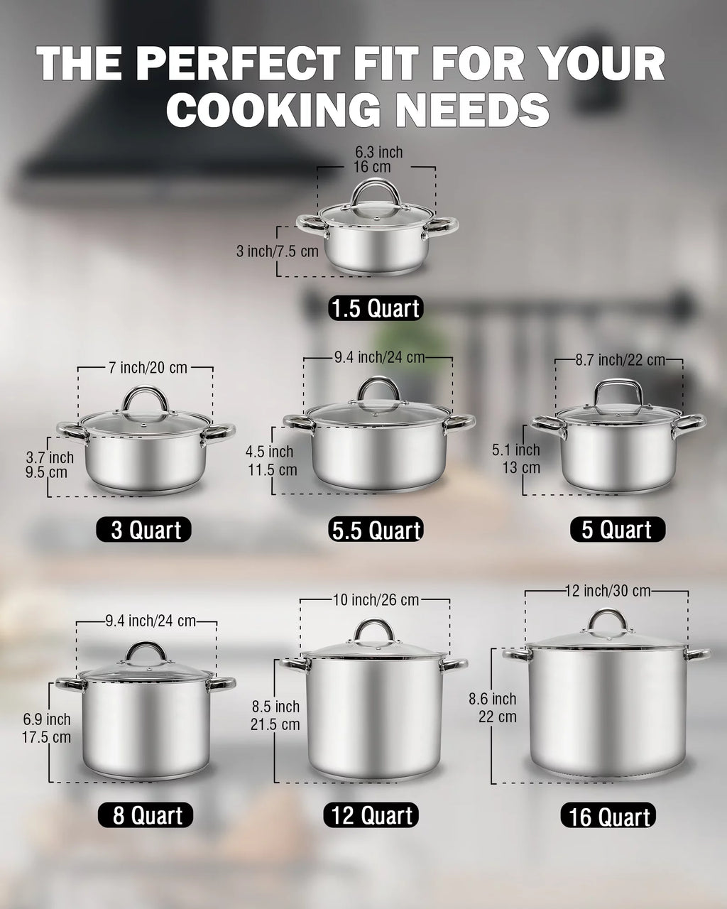 12-Quart Stainless Steel Stockpot with Lid G87970