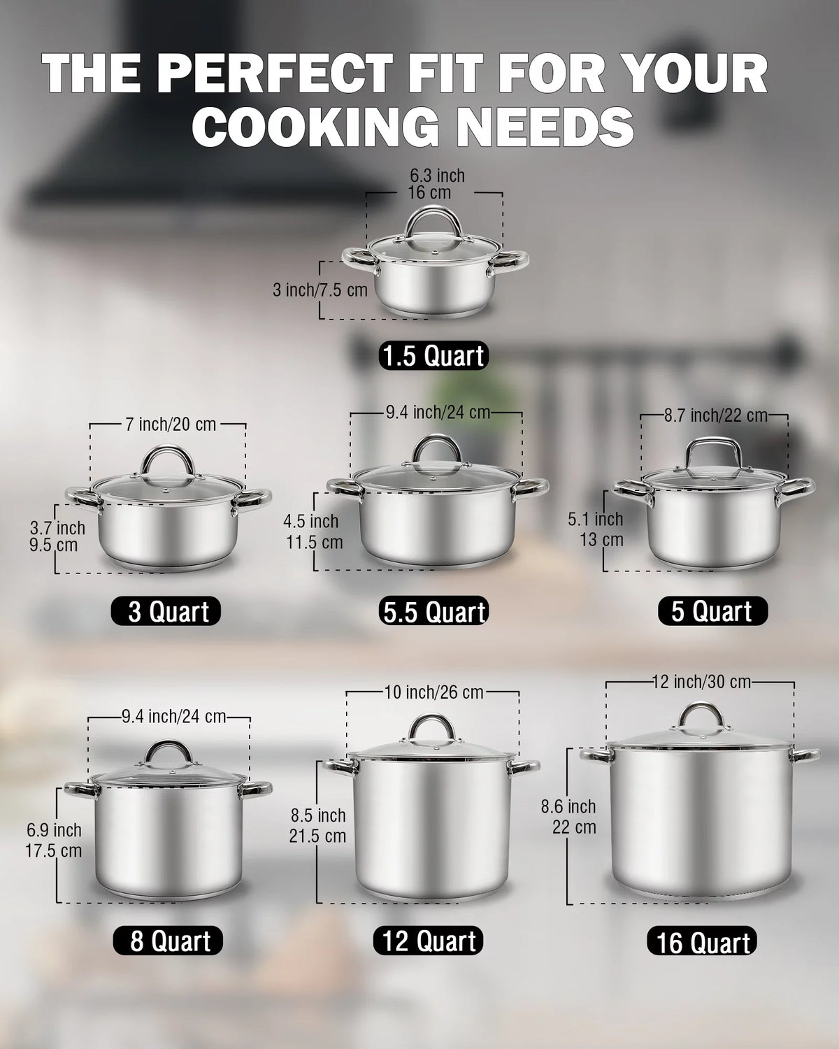 12-Quart Stainless Steel Stockpot with Lid G87970