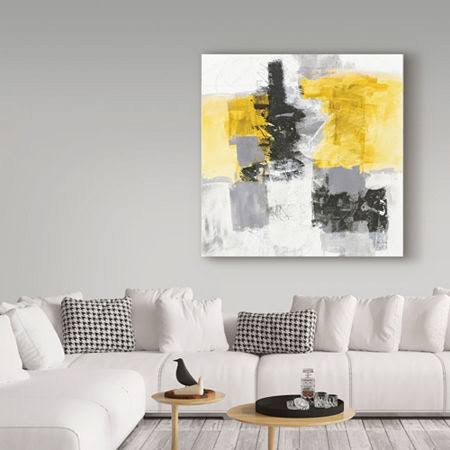 Yellow Acrylic Painting Print on Wrapped Canvas X3698