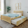 Solid Wood Full Size Platform Bed with Trundle and Storage I168521