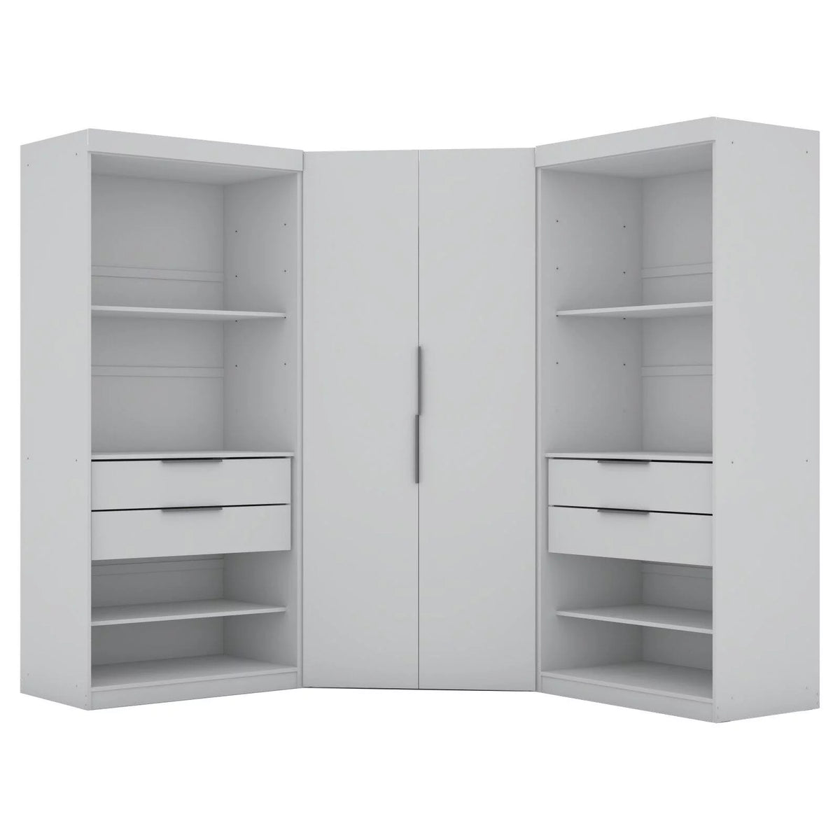 White 4 Drawer Corner Wardrobe Set of 3 Q7457