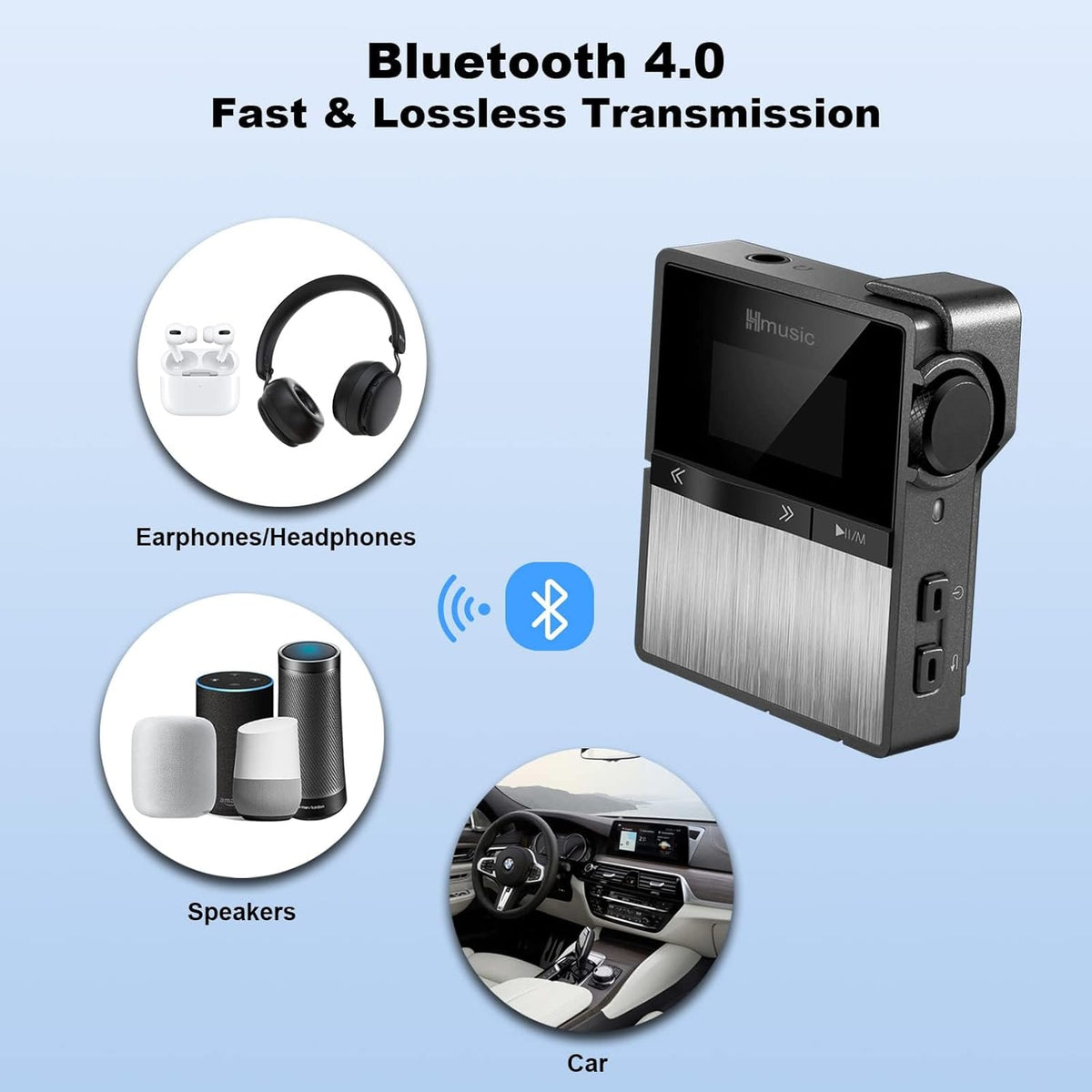 HiFi MP3 Player with Clip, Lossless DSD High Resolution Music Player Bluetooth, Portable Hi-Res Audio Player with 16GB Memory Card S1548