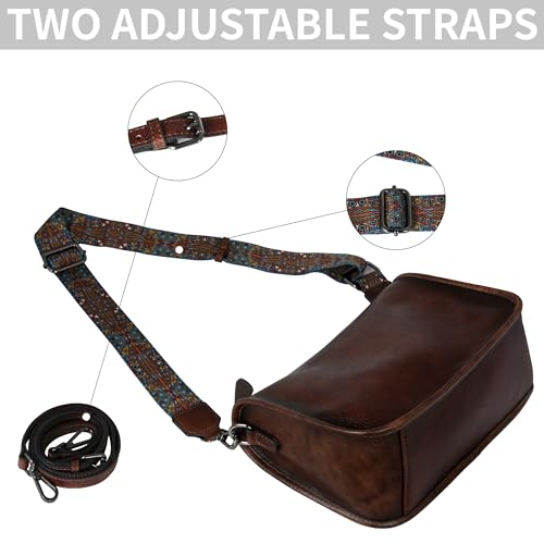 Leather Crossbody Hobo Shoulder Bag with Two Straps B18086
