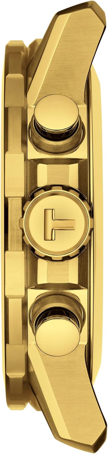 316L Stainless Steel case with Yellow Gold PVD Coating Quartz Watches, Grey, Stainless Steel Q1235