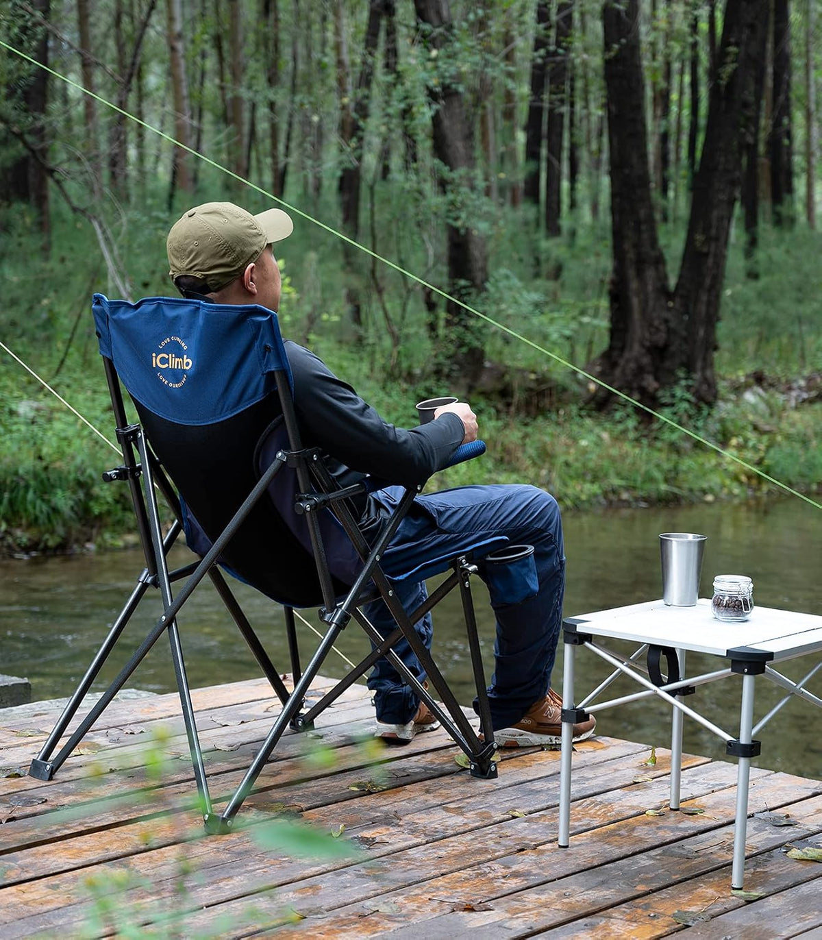 Heavy Duty Folding Mesh Camping Chair with Cup Holder and Carry Bag H55486