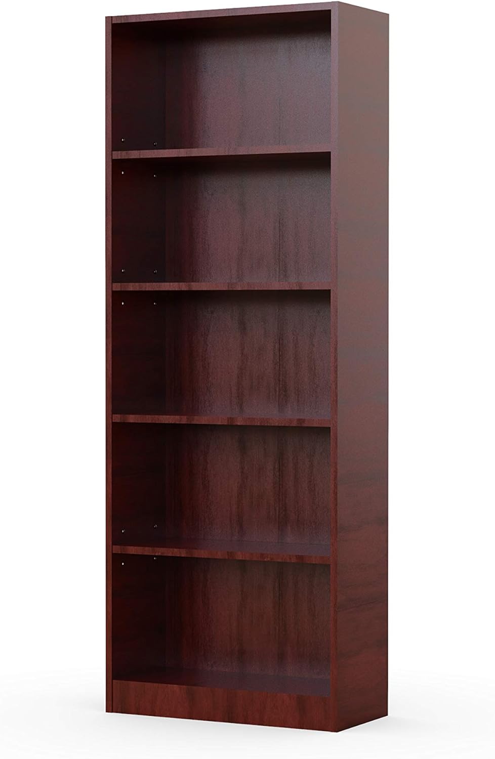 White 5 Tier Bookshelf with 3 Adjustable Shelves A780522