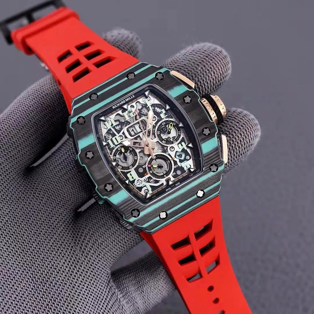 Black Blue Skeleton Dial Watch D221143