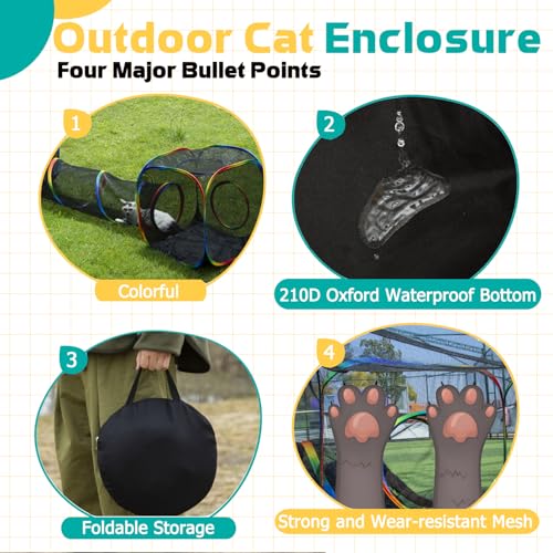 Outdoor Cat Enclosures Playground with Storage Bag A168911