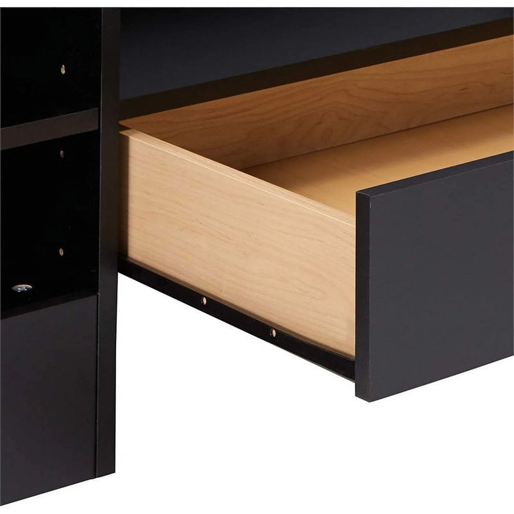 Rustic Wood TV Stand with 1 Drawer in Black D346773