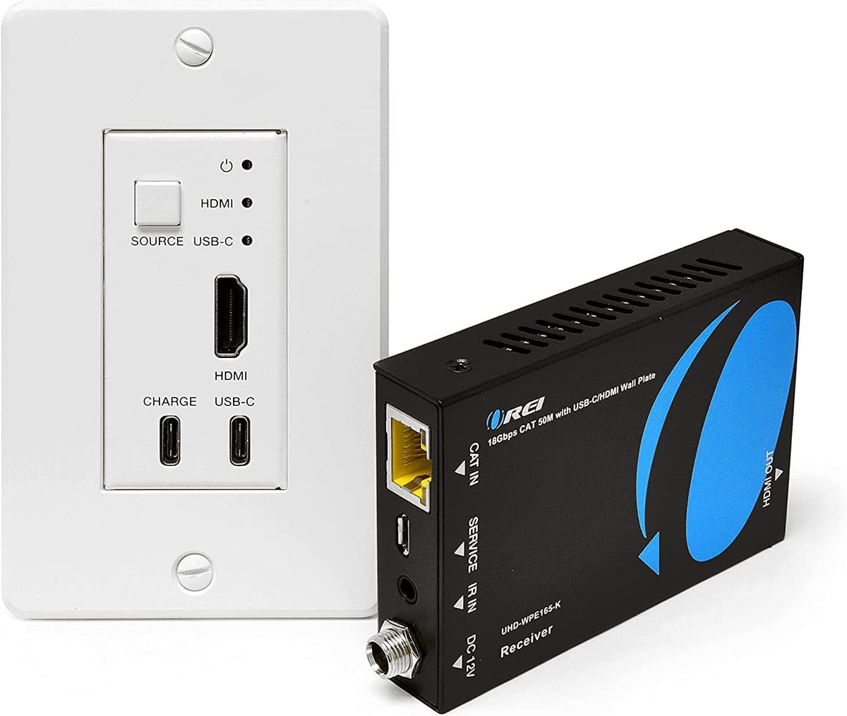 4K HDMI/USB-C Extender over Cat6/Cat7 Cable Wall Plate Transmitter Q29316